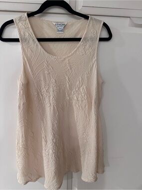 Citron Embossed Cream Tank Top